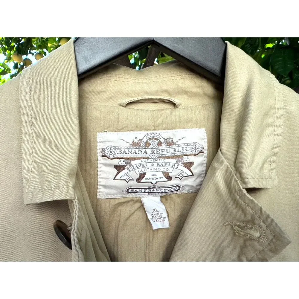 VTG Banana Republic Heritage Safari Cotton Khaki Chore Bush Jacket Size XL 2006